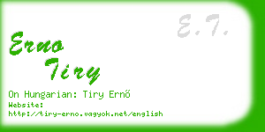 erno tiry business card