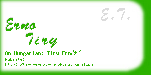 erno tiry business card